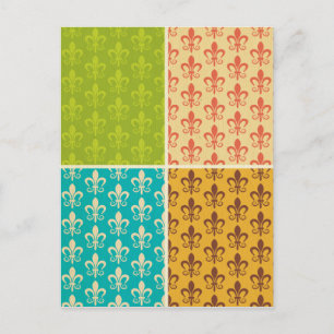 Royal crest,Fleur de lis, multi colour Postcard