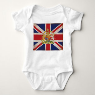 Royal Crest on Union Jack. Baby Bodysuit