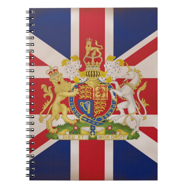 Royal Crest on Union Jack. Notebook (Front)