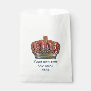 Royal Cross Crown - Gold Blue Red Favour Bag