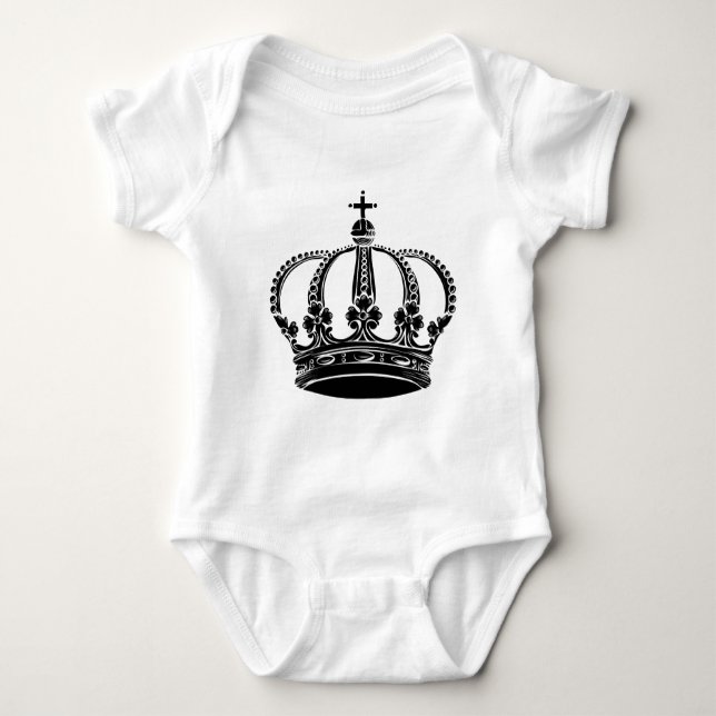 Royal Crown 02 - Black Baby Bodysuit (Front)