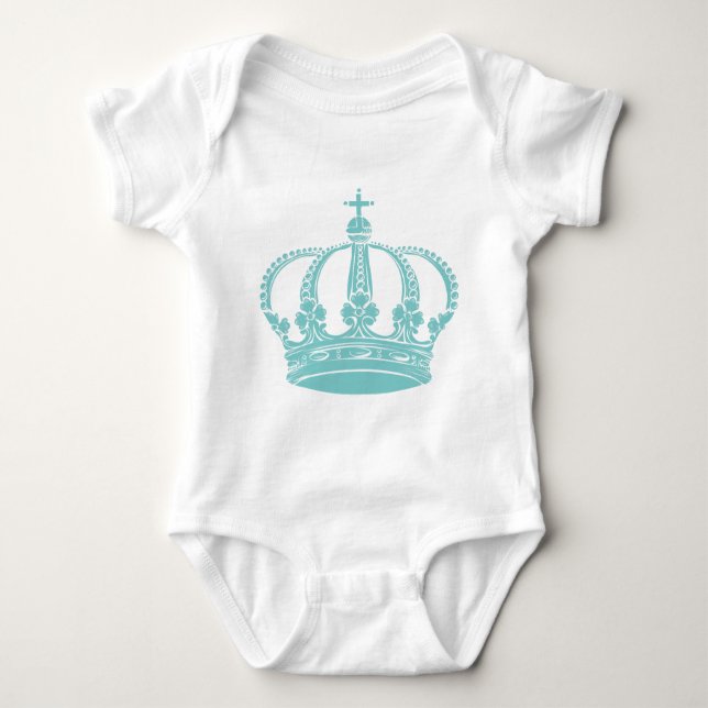 Royal Crown 02 - Light Blue Green Baby Bodysuit (Front)