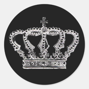 Royal Crown [Dark] Classic Round Sticker
