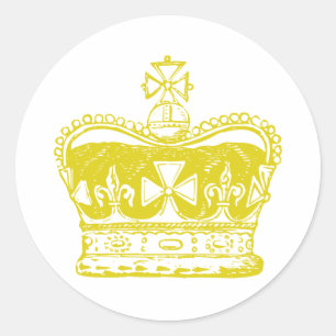 Royal Crown Graphic Classic Round Sticker