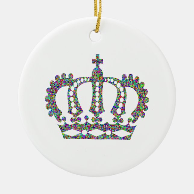 Royal Crown in patterns  Ceramic Ornament (Front)