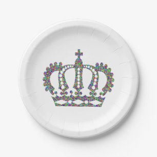 Royal Crown in patterns  Paper Plate