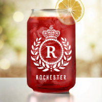 Royal Crown Laurel Wreath White Monogrammed Name