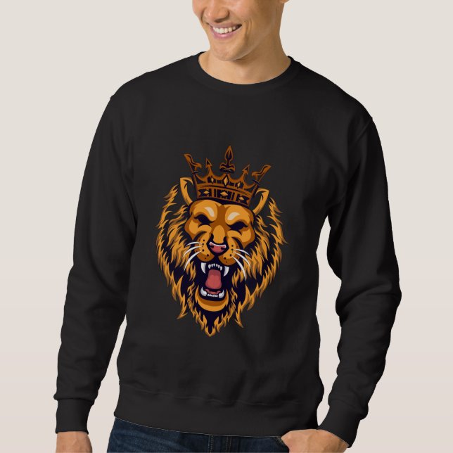 Royal Crown Lion King Men’s Sweatshirt (Front)