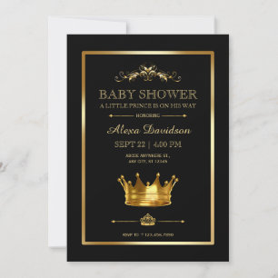 Royal Crown Prince Baby Shower Invitation