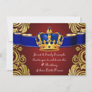 Royal Crown Prince Birthday Party Invitation