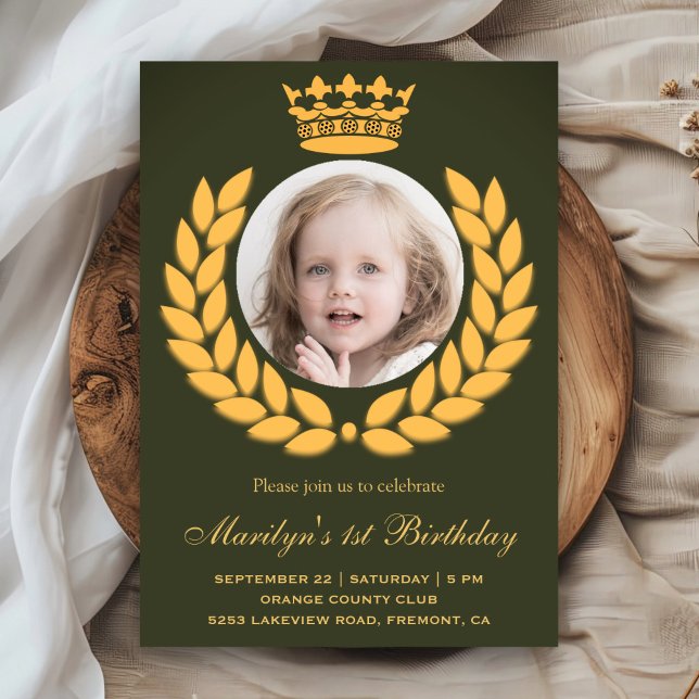 Royal Crown Princess First birthday Invitation (Creator Uploaded)