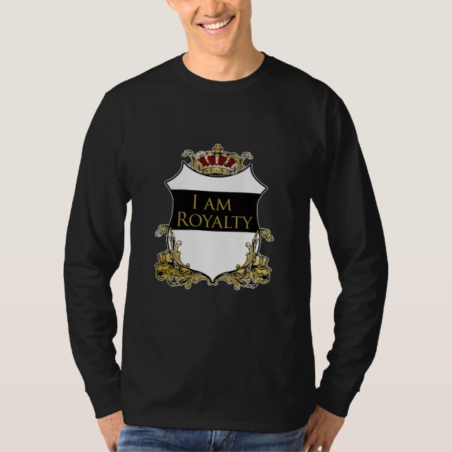 Royal Crown Shield Bold Statement Design T-Shirt (Front)