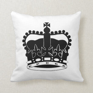 Royal Crown silhouette pillow Queen Elizabeth II