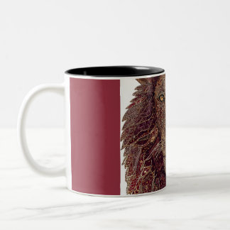 Royal crowned lion art Two-Tone coffee mug