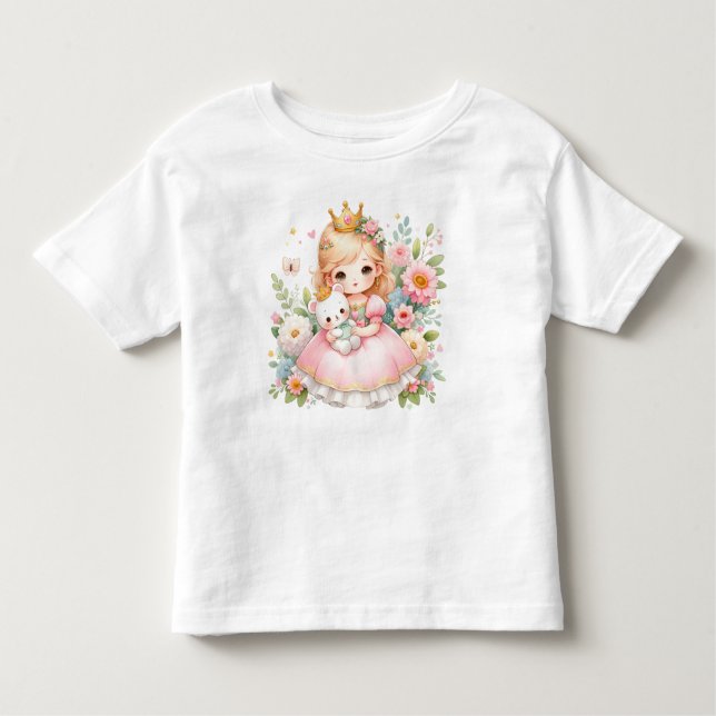 Royal Cuddle - Princess and Bear  Toddler T-Shirt (Front)