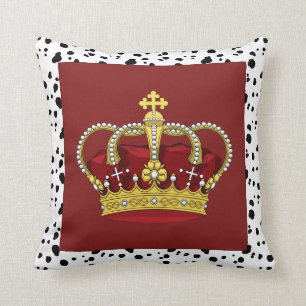 Royal Dalmatian Spots & Crown Cushion