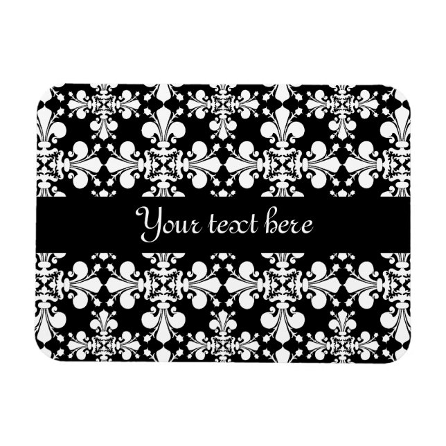 Royal Damask black and white Magnet (Horizontal)