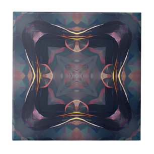 Royal dark fantasy geometric abstract art ceramic tile