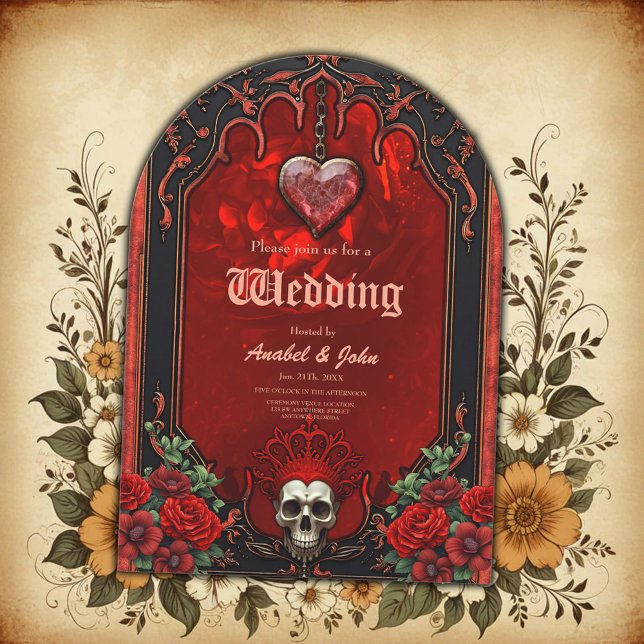 Royal darkness, a gothic heart and skull invitation (Creator Uploaded)