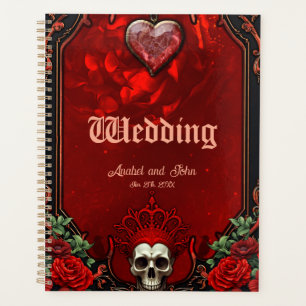 Royal darkness, a gothic heart and skull. planner