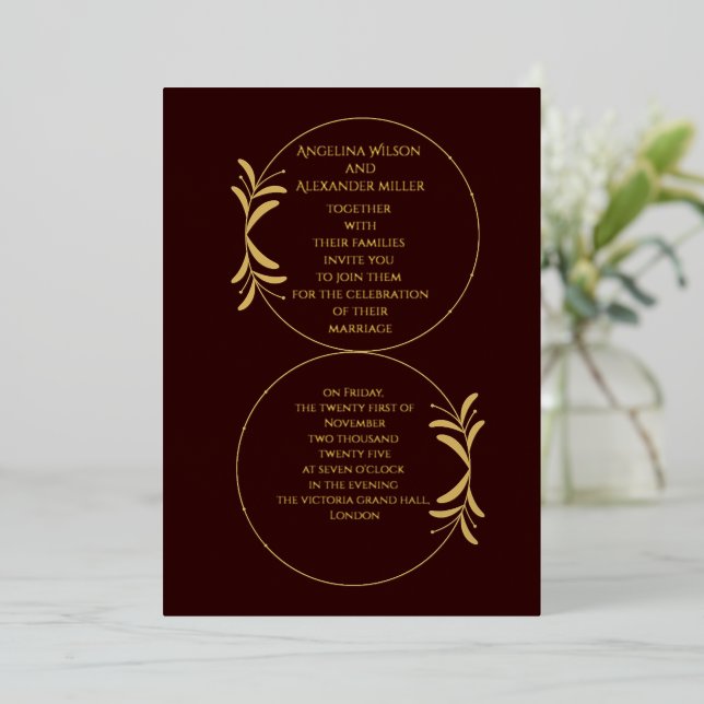 Royal Deep Burgundy Personalized wedding  (Standing Front)