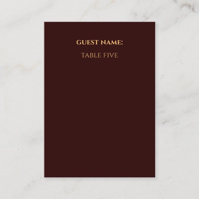 Royal Deep Burgundy place card (Front)