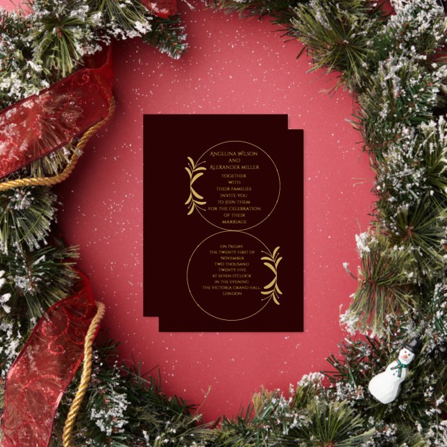 Royal Deep Burgundy wedding foil invitation  (Insitu)