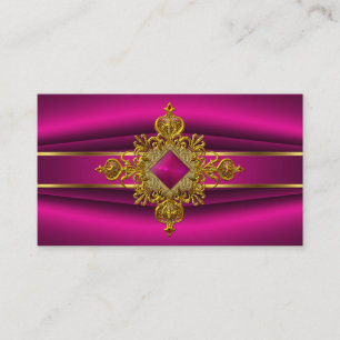 Royal Deep Pink Elegant Gold Rich Ornate Jewel Business Card