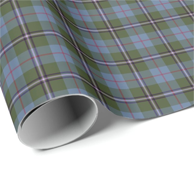 Royal Deeside Scotland Tartan Light Blue Plaid Wrapping Paper (Roll Corner)