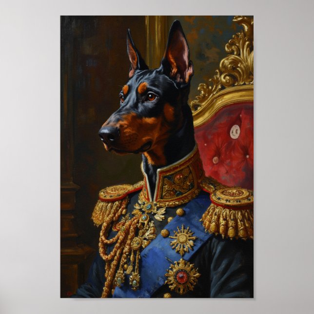Royal Doberman Portrait Poster (Front)