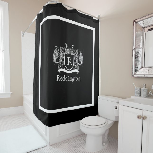 Royal Dragon Crest  Shower Curtain (In Situ)