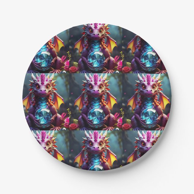 Royal Dragon  Paper Plate (Front)