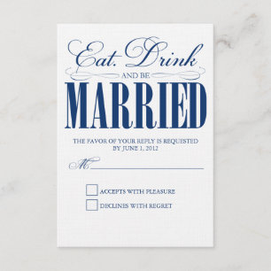 Royal Eat, Drink & Be Married Response Card
