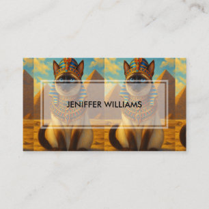 Royal Egyptian Pharaoh Cat in Desert Business Card