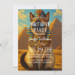 Royal Egyptian Pharaoh Cat in Desert Invitation