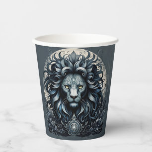 Royal elegance, a majestic gaze ornate lion's head paper cups