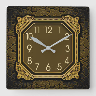 Royal elegant art Deco Square Wall Clock