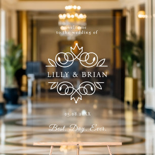 Royal, Elegant, "Best-Day-Ever" Wedding Acrylic Sign