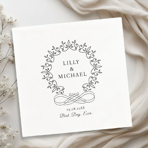 Royal, Elegant, "Best-Day-Ever" Wedding Napkin