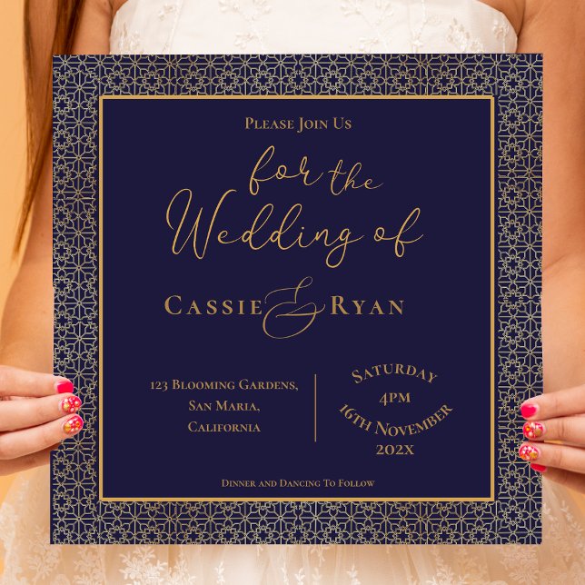 Royal Elegant Blue and Gold Wedding invitation (Royal Elegant Blue and Gold Wedding invitation)