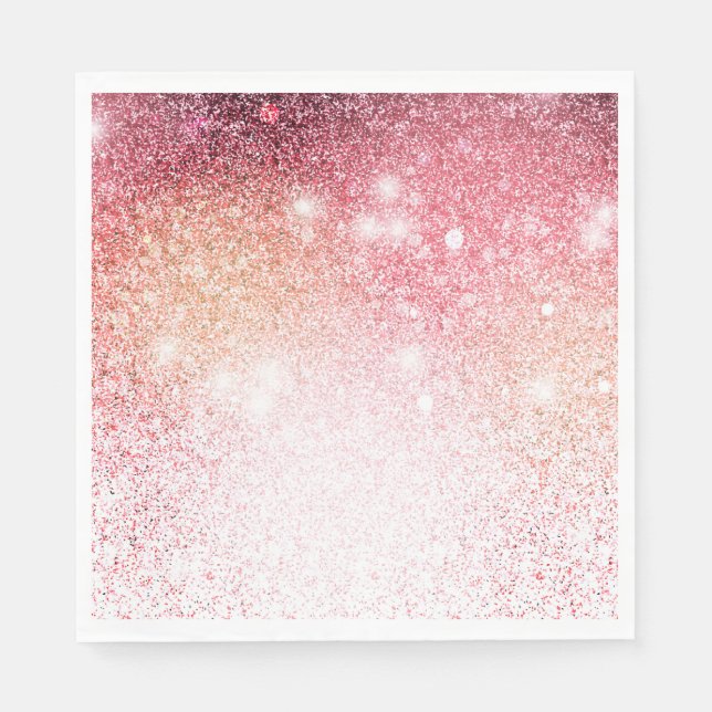 Royal Elegant Pink Glitter Napkin (Front)