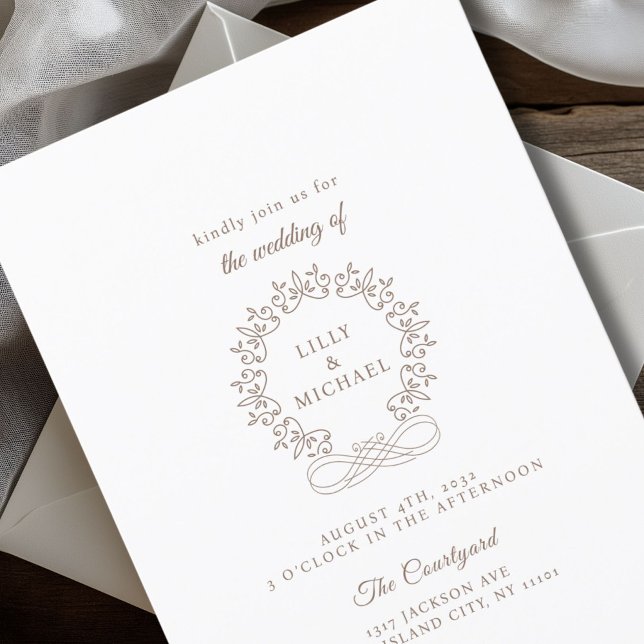 Royal, Elegant, Wedding Invitation (Royal, Elegant, Wedding Invitation, white. Handwriting font.)