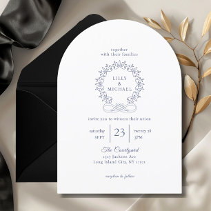 Royal, Elegant, White, Wedding Invitation