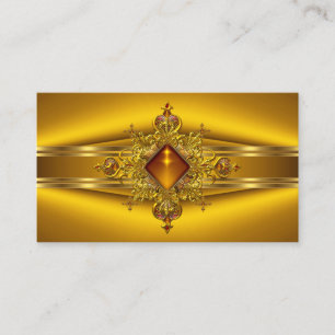 Royal Elegant Yellow Gold Rich Ornate Jewel Business Card