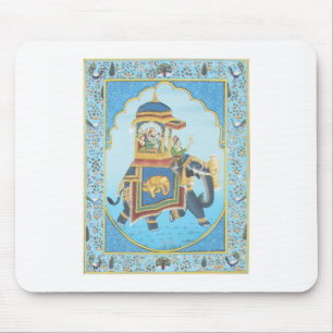 ROYAL ELEPHANT RIDE VINTAGE INDIAN ART MOUSE PAD