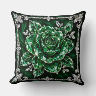 Royal Emerald Crystal Flower collection Cushion