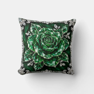 Royal Emerald Crystal Flower collection Cushion