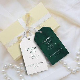 Royal Emerald Green & Elegant Wedding Thank You Gift Tags