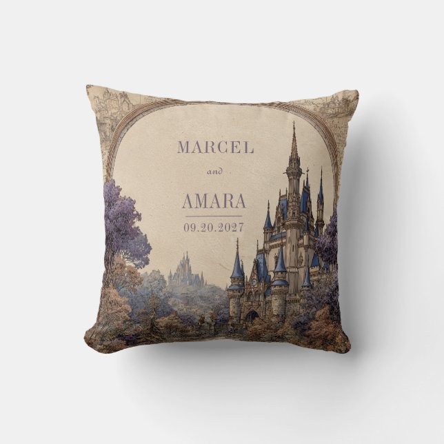 Royal Enchanted Castle Wedding  Cushion (Front)