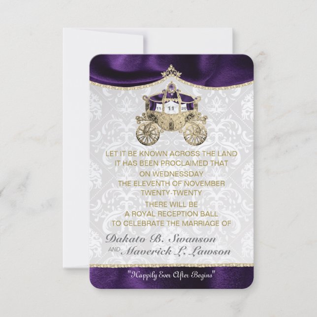 Royal Fairytale Save the Date Cards (Front)